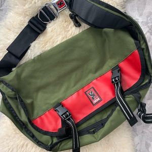 Olive/Red Waterproof Chrome Citizen Messenger Bag